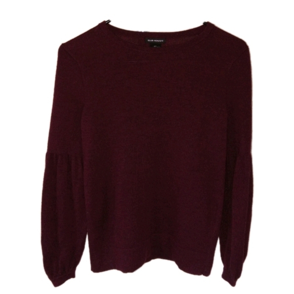 Club Monaco Sweaters - Club Monaco Burgundy Balloon Sleeve Wool Sweater SP